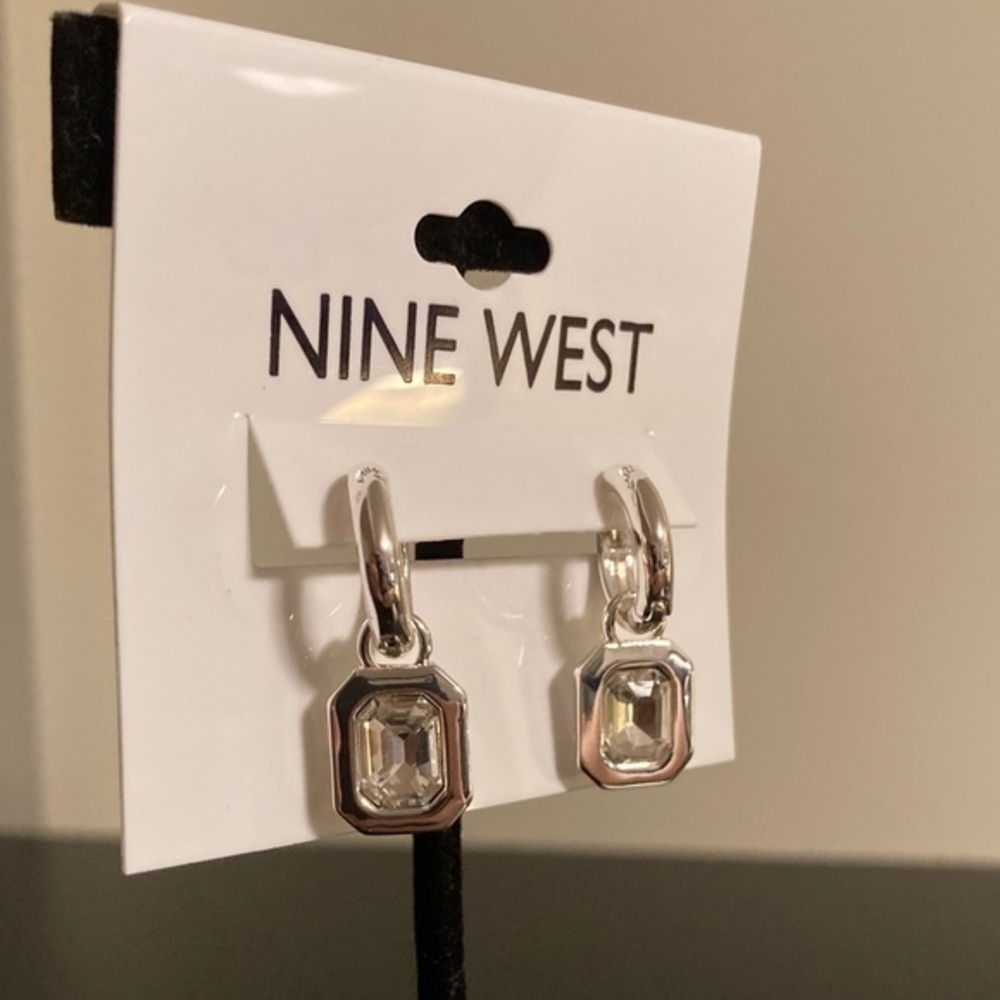 Nine West Silver Crystal Earrings